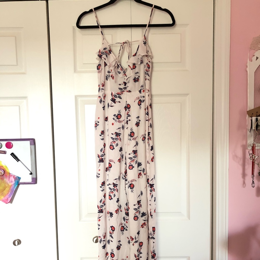 White floral jumpsuit